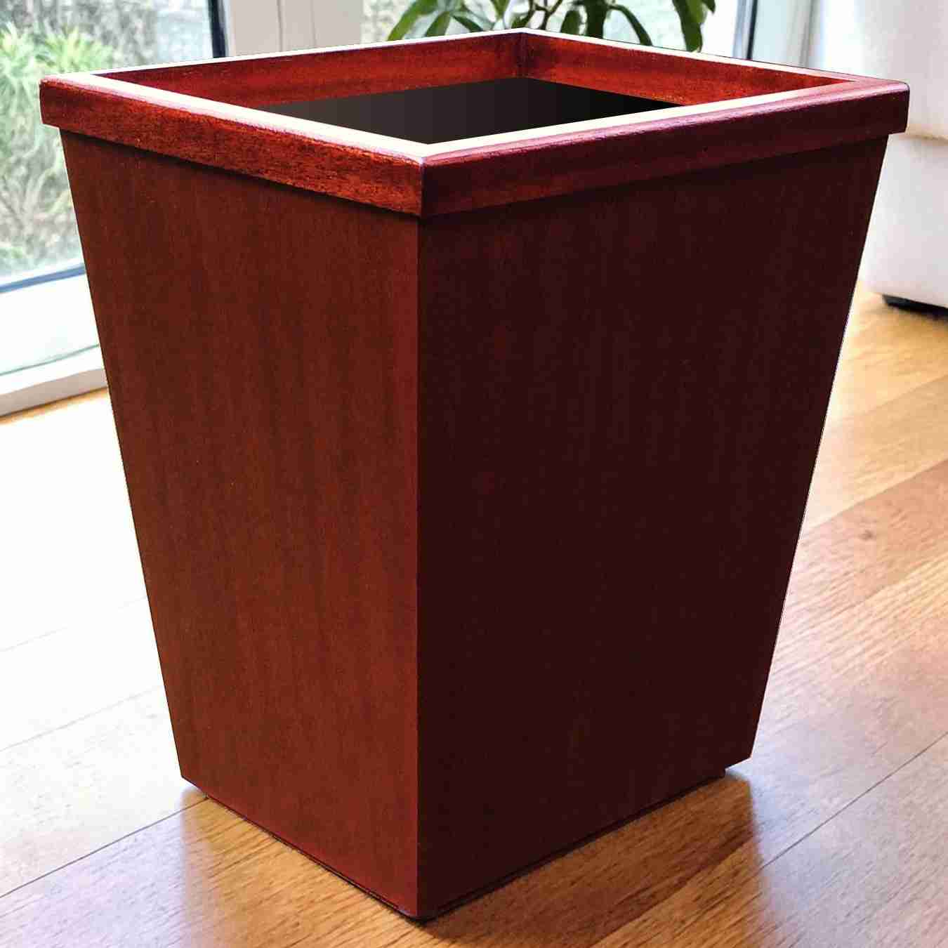 wood mahogany waste basket in a 13 quart size from the tissue box cover store