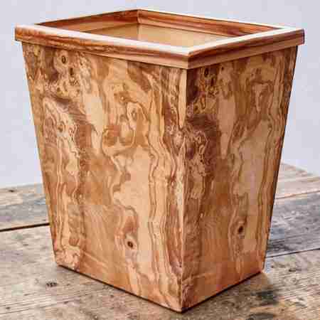 Olive ash burl 13qt waste basket