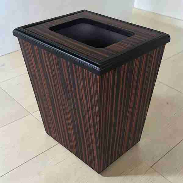 wood waste basket in ebony 13 quart size